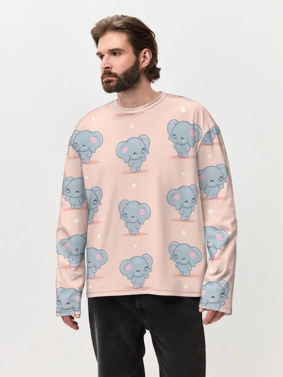 T-shirt Manches Longues Coton Oversize Homme