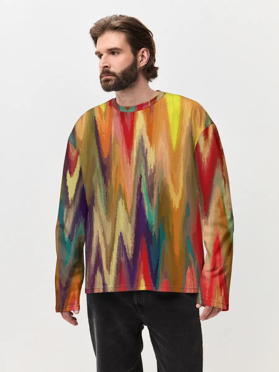 Camiseta de manga larga de algodón extragrande para hombre