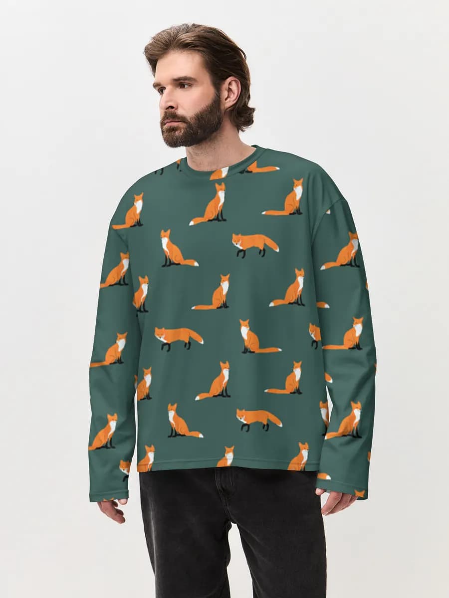Camiseta de manga larga de algodón extragrande para hombre