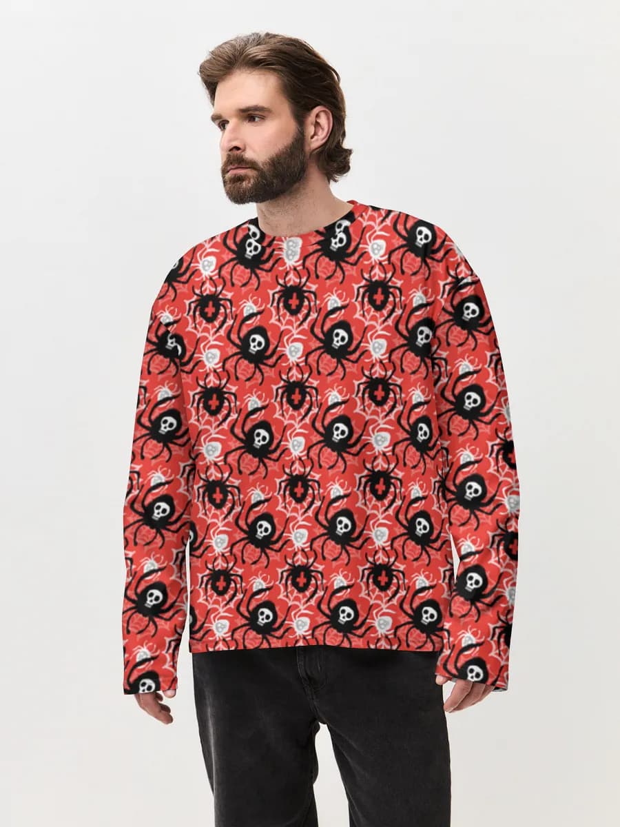 Herren Oversized Baumwoll Langarmshirt