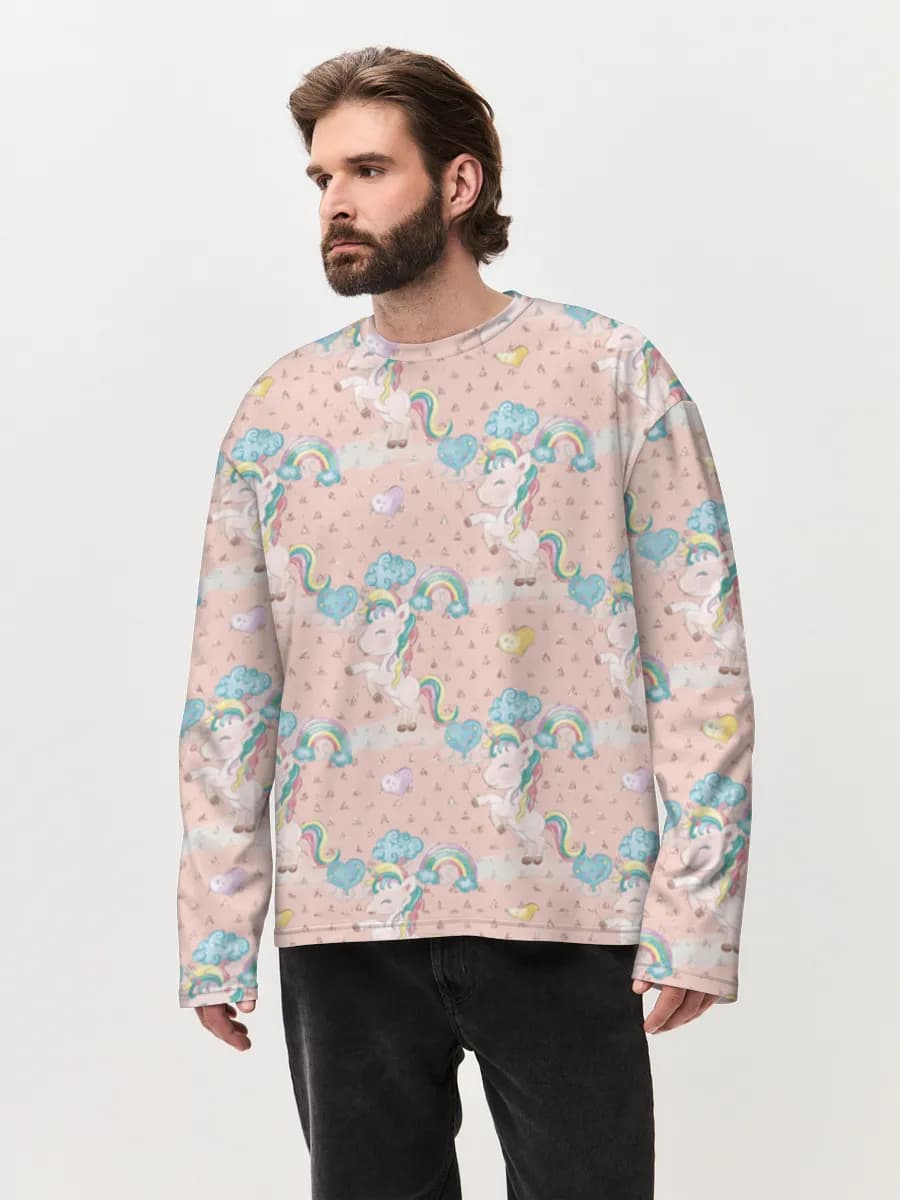 T-shirt Manches Longues Coton Oversize Homme