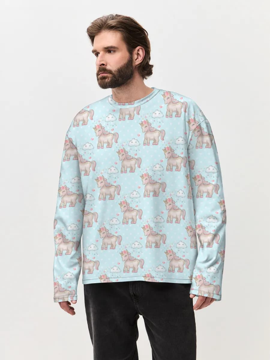 Camiseta de manga larga de algodón extragrande para hombre