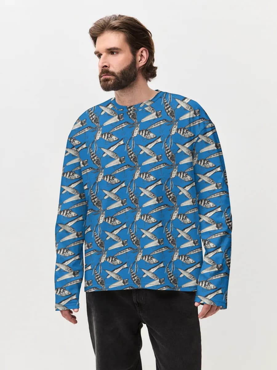 T-shirt Manches Longues Coton Oversize Homme
