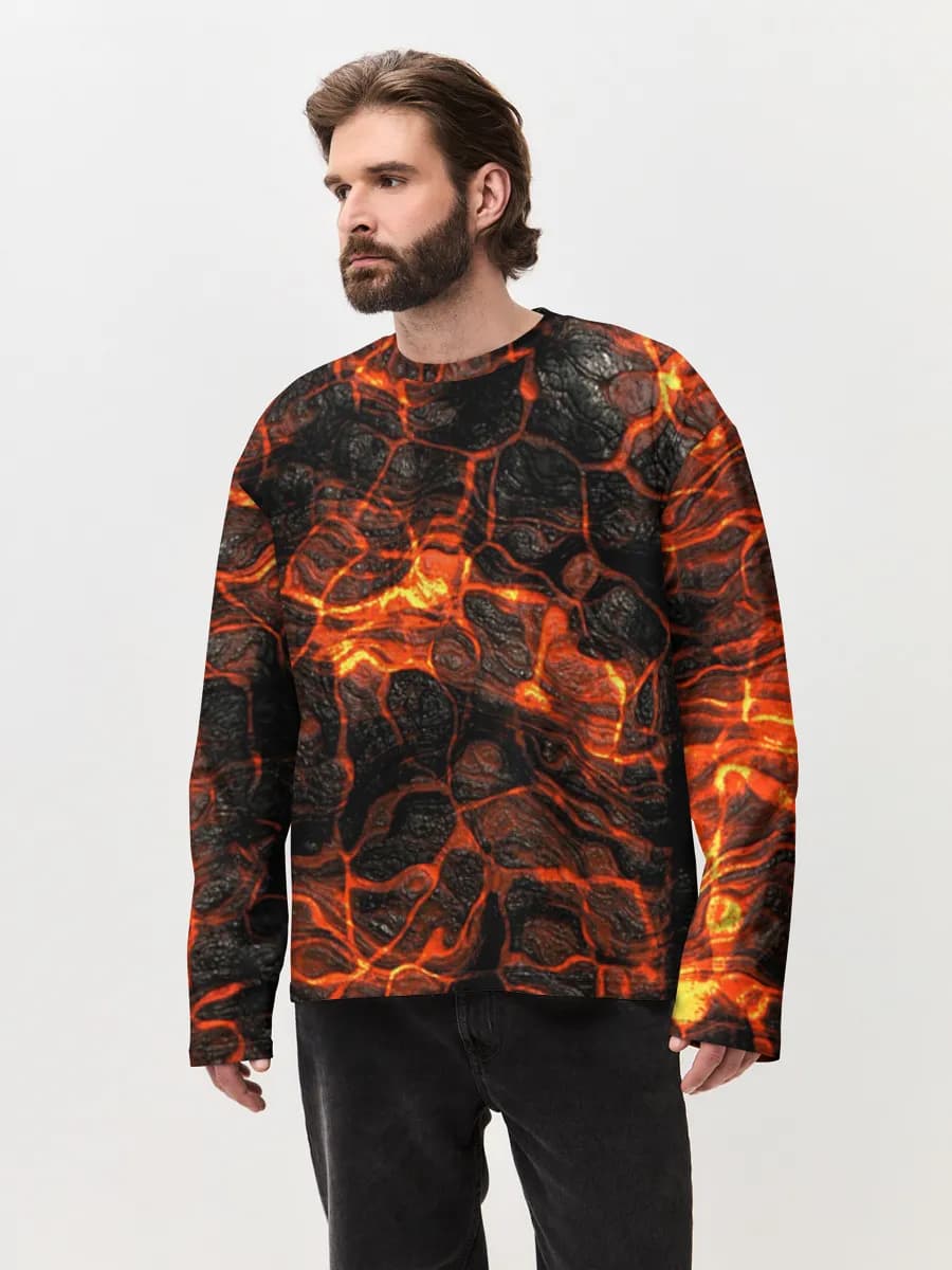 Camiseta de manga larga de algodón extragrande para hombre