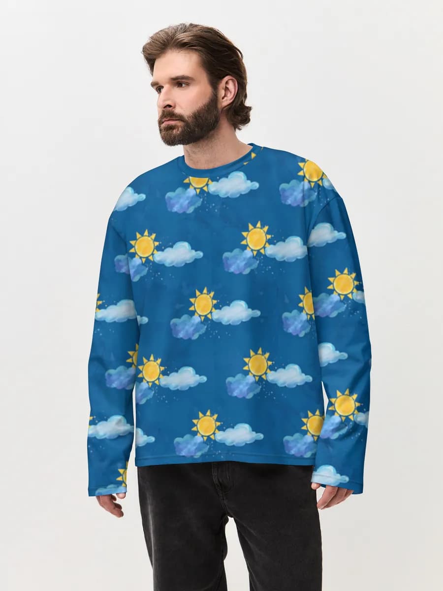 Men's oversized cotton long sleeve
