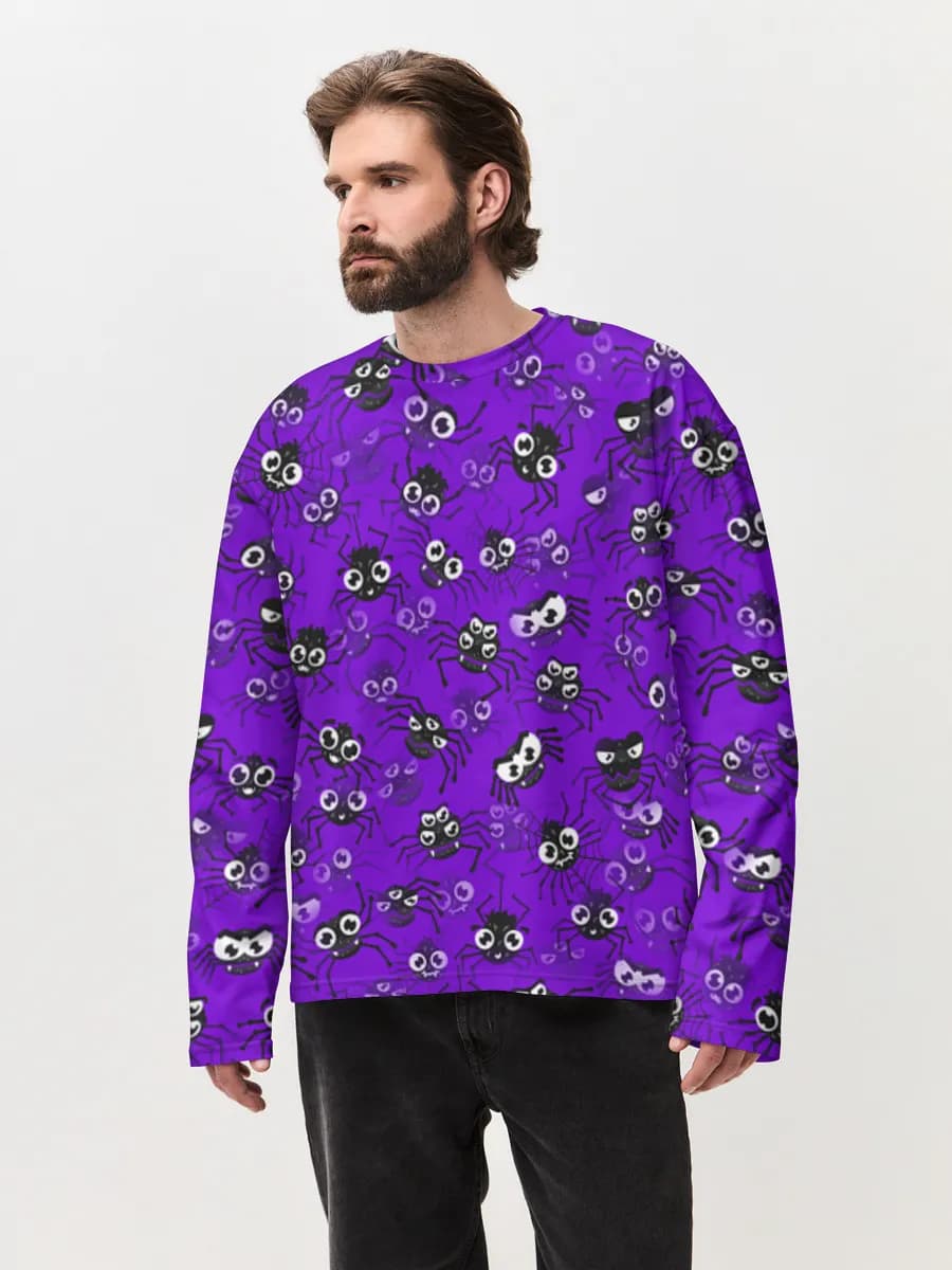 Herren Oversized Baumwoll Langarmshirt