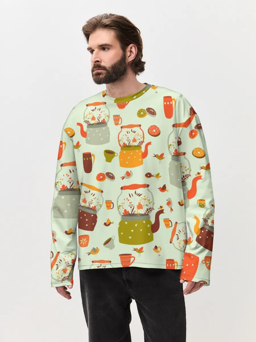 Men's oversized cotton long sleeve
