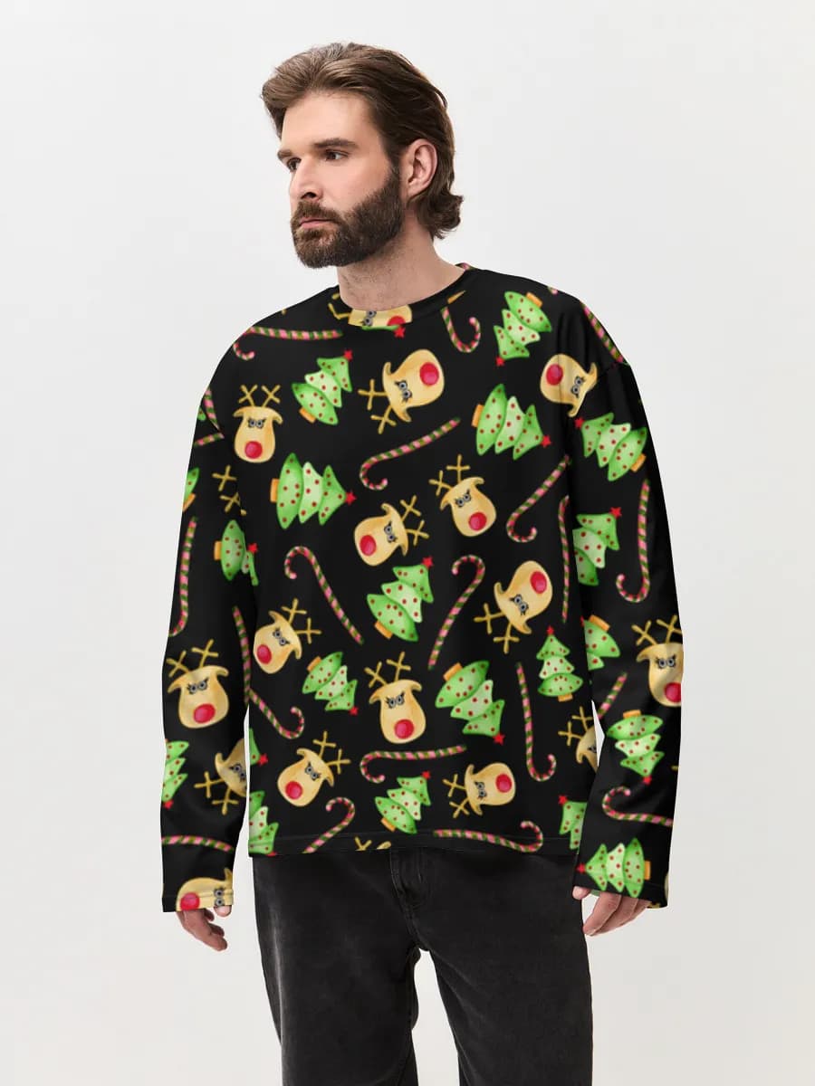 T-shirt Manches Longues Coton Oversize Homme