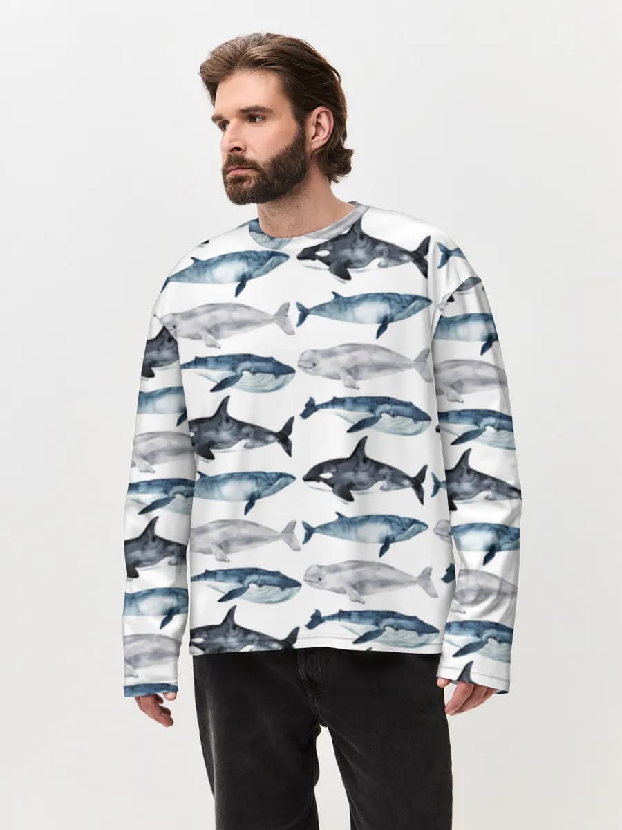 T-shirt Manches Longues Coton Oversize Homme