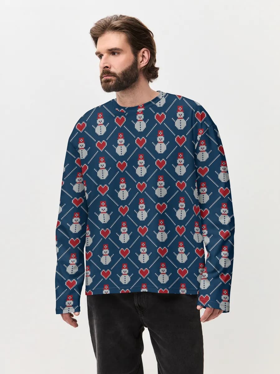 Men's oversized cotton long sleeve
