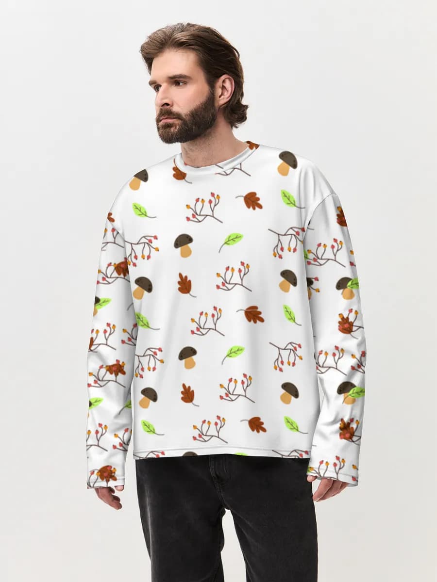 Camiseta de manga larga de algodón extragrande para hombre