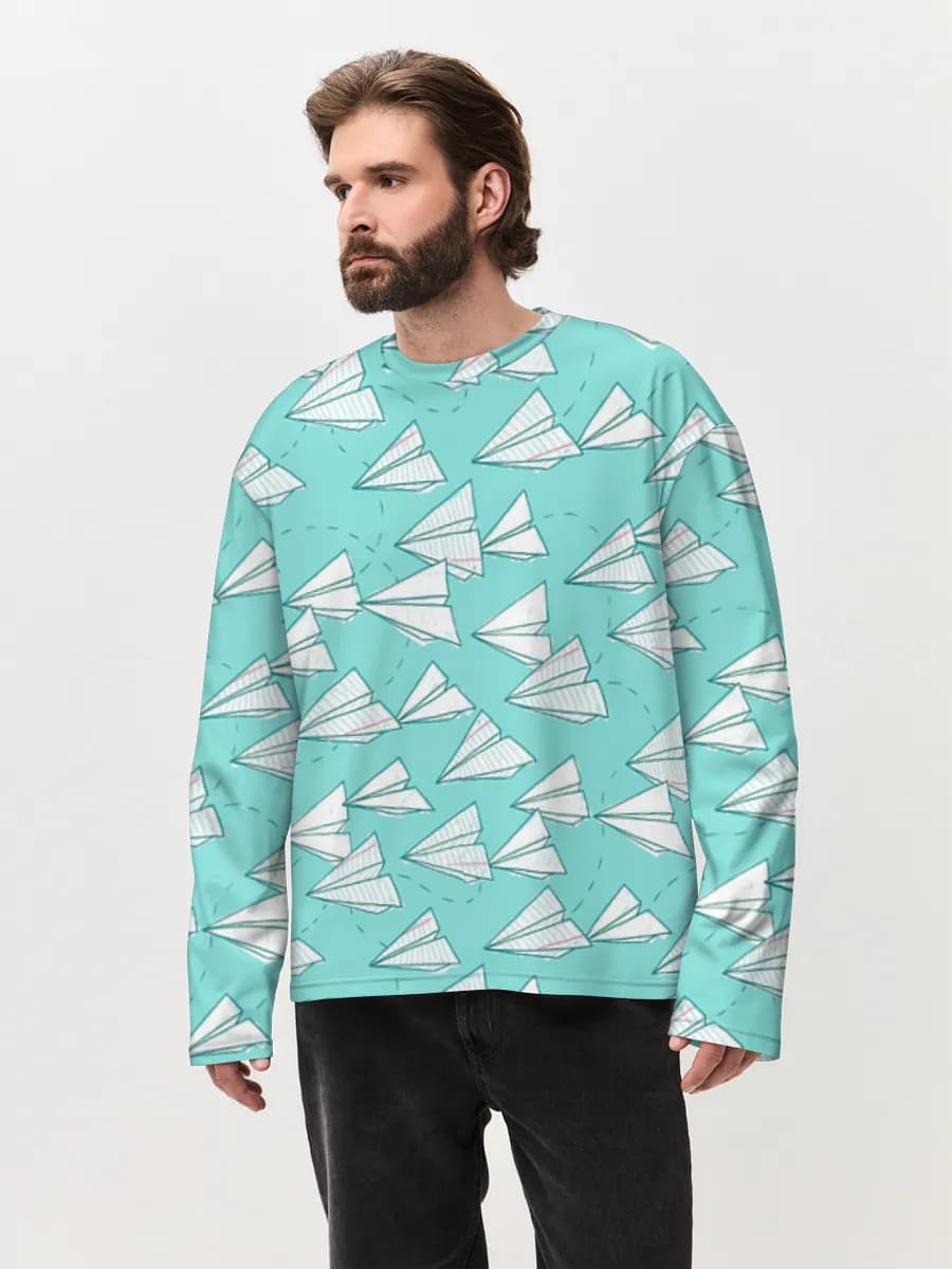 Men's oversized cotton long sleeve