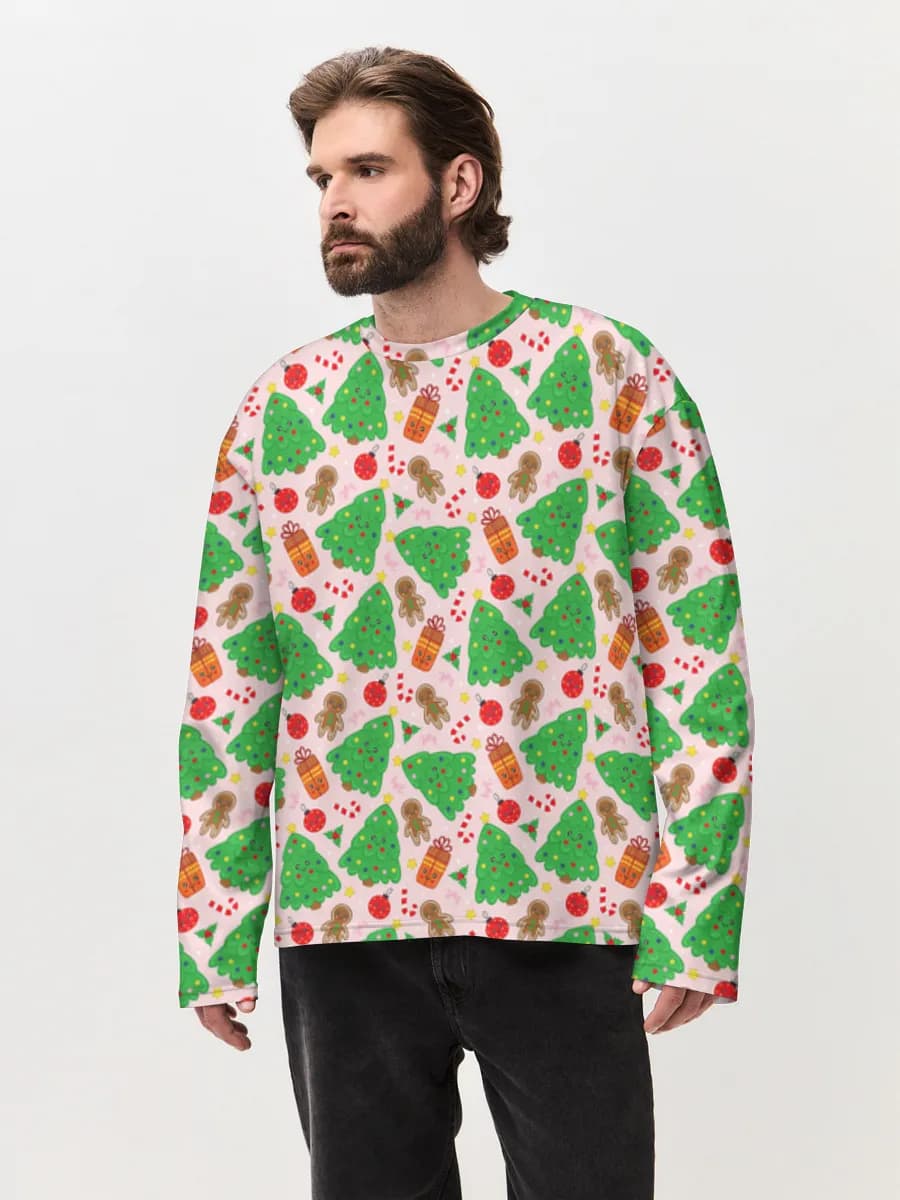 T-shirt Manches Longues Coton Oversize Homme