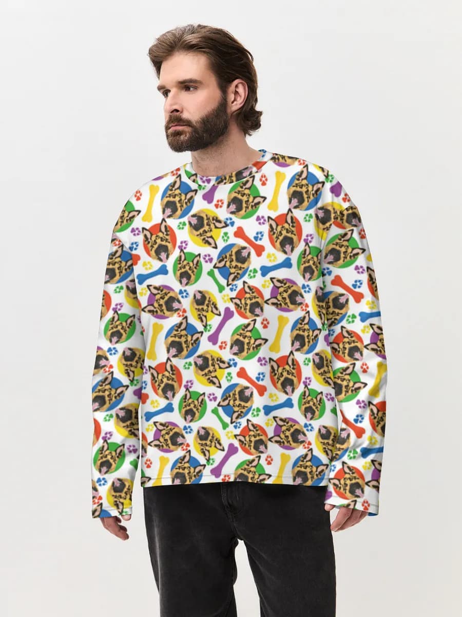 T-shirt Manches Longues Coton Oversize Homme