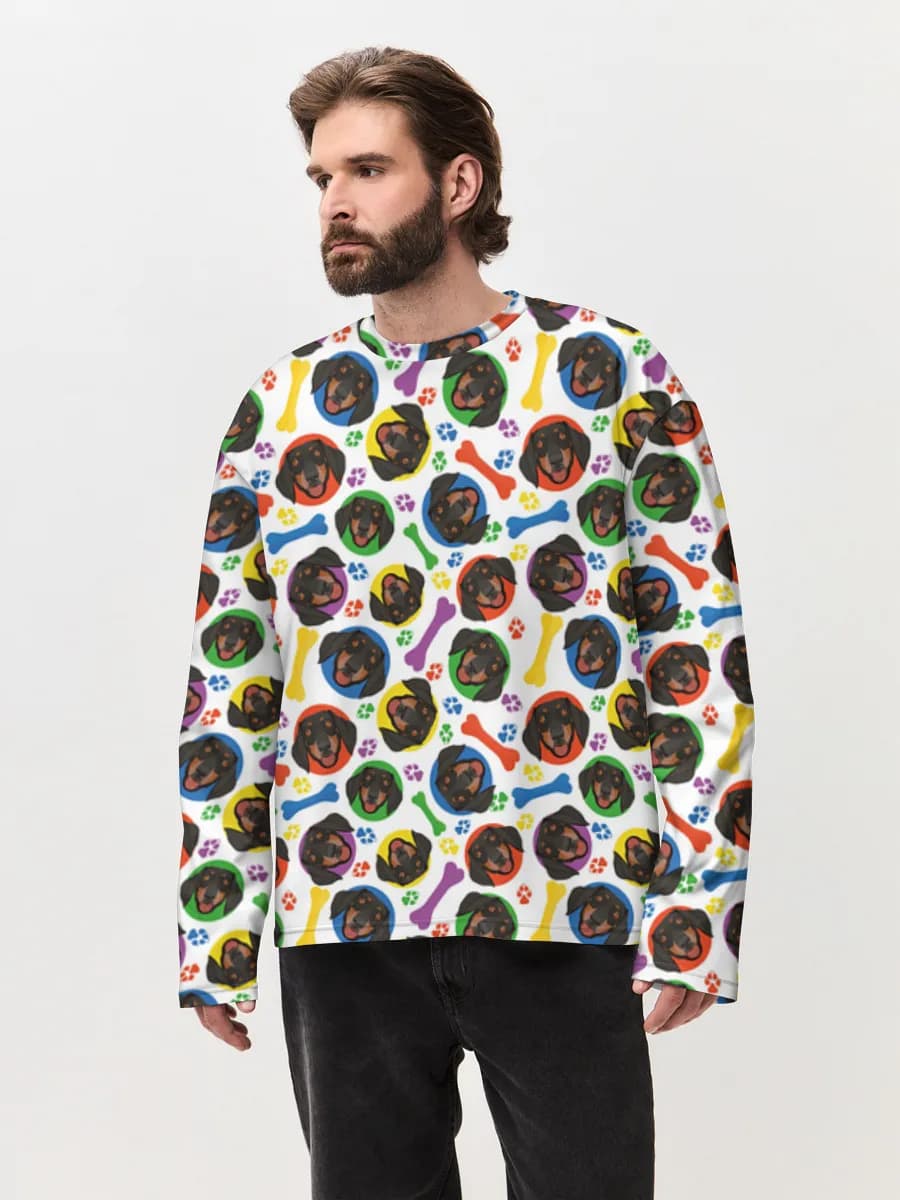 T-shirt Manches Longues Coton Oversize Homme