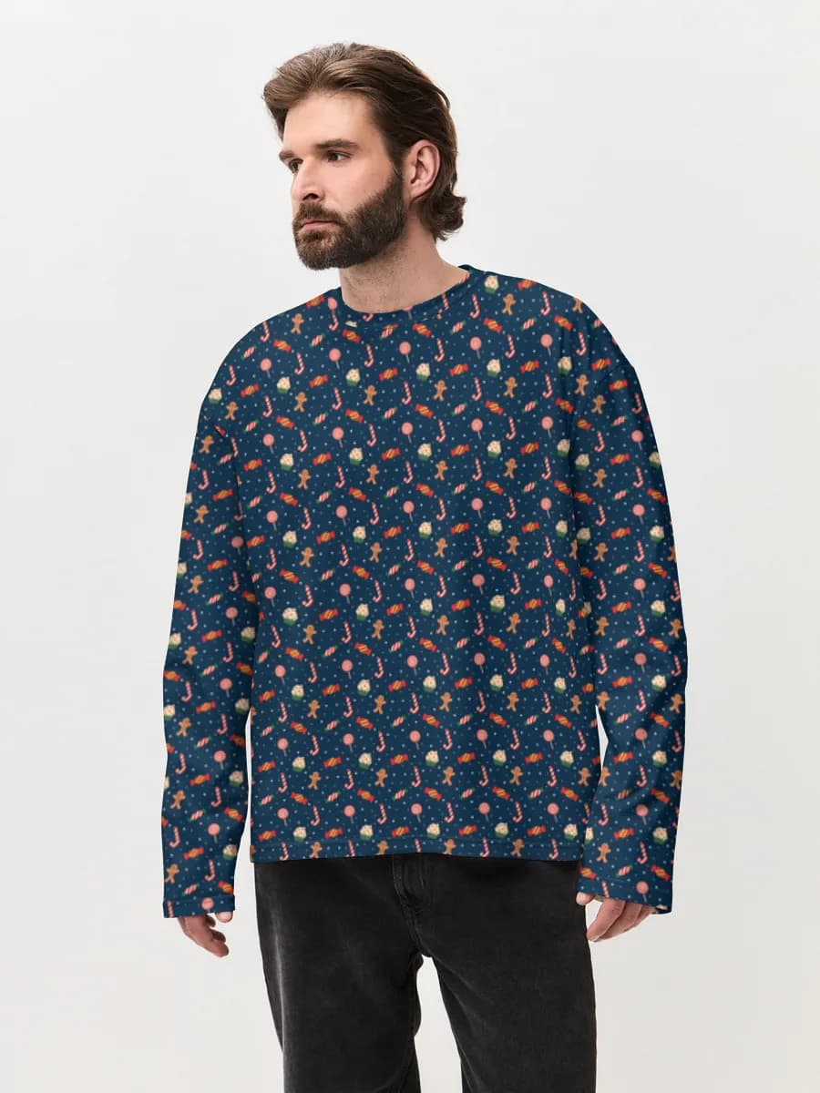 Men's oversized cotton long sleeve