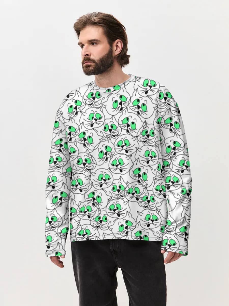 Camiseta de manga larga de algodón extragrande para hombre