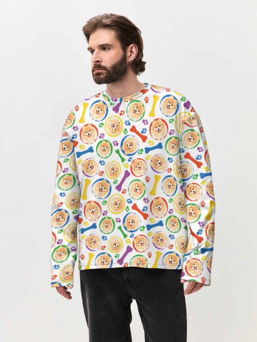 Camiseta de manga larga de algodón extragrande para hombre