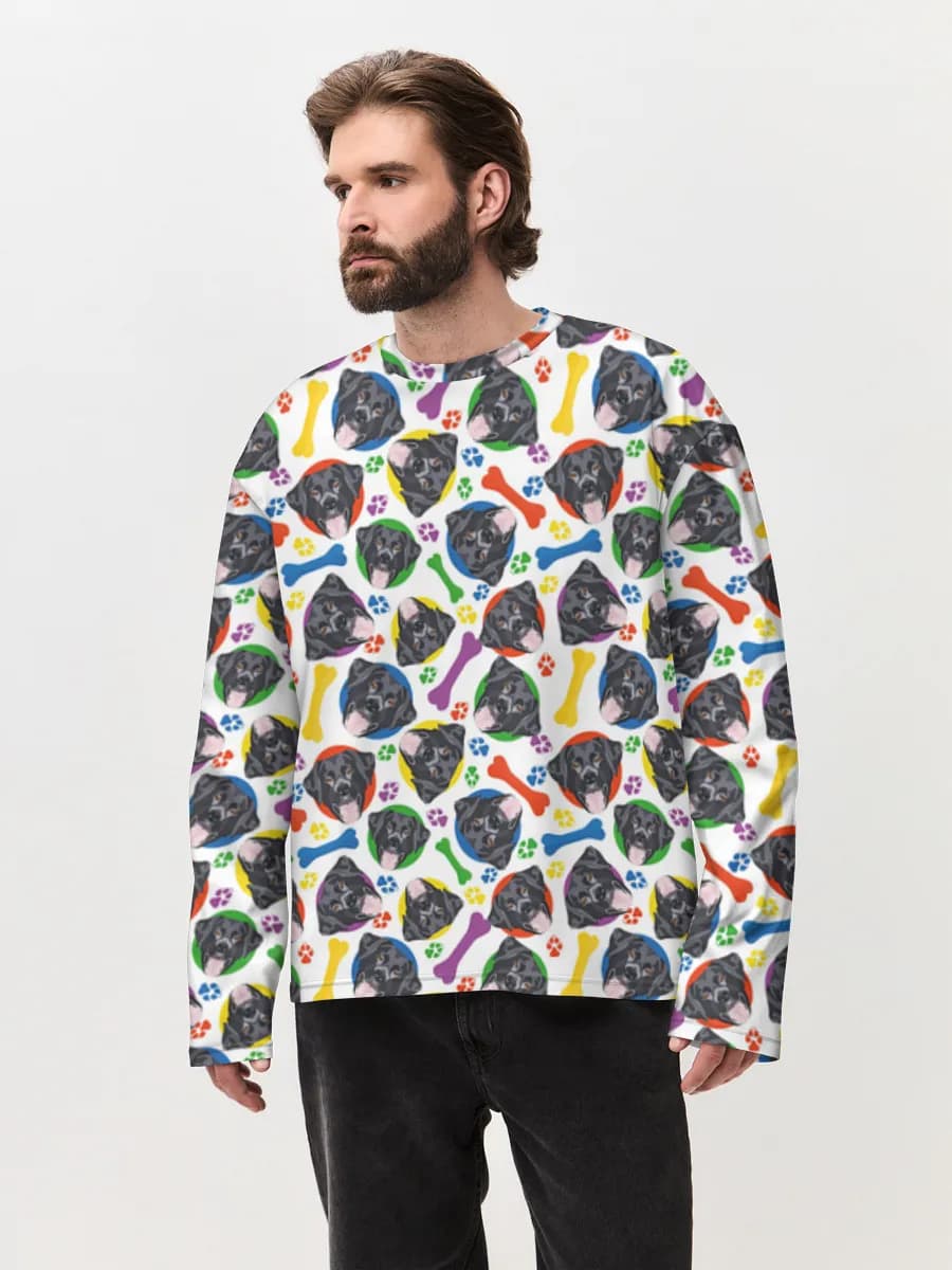 T-shirt Manches Longues Coton Oversize Homme