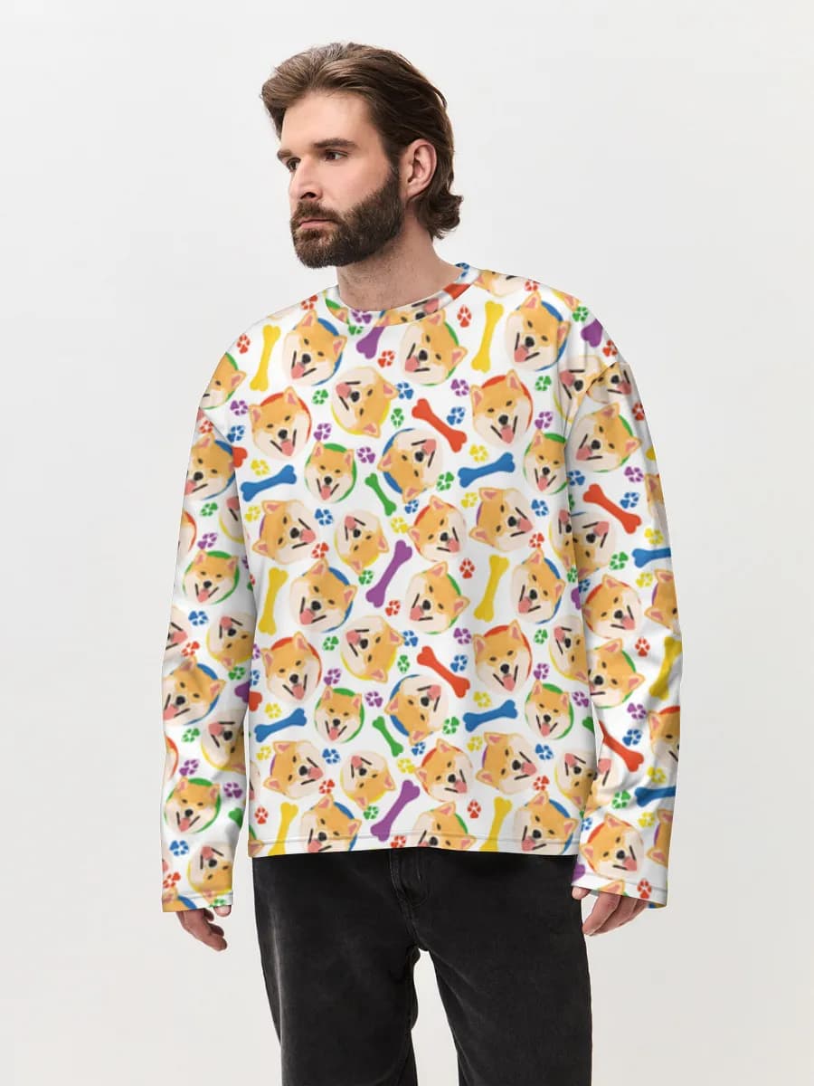 T-shirt Manches Longues Coton Oversize Homme