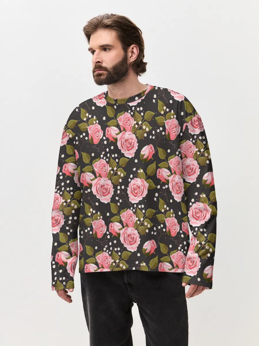 T-shirt Manches Longues Coton Oversize Homme