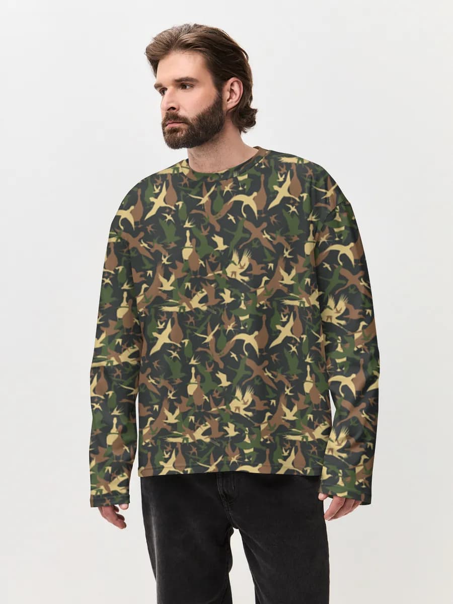 Camiseta de manga larga de algodón extragrande para hombre