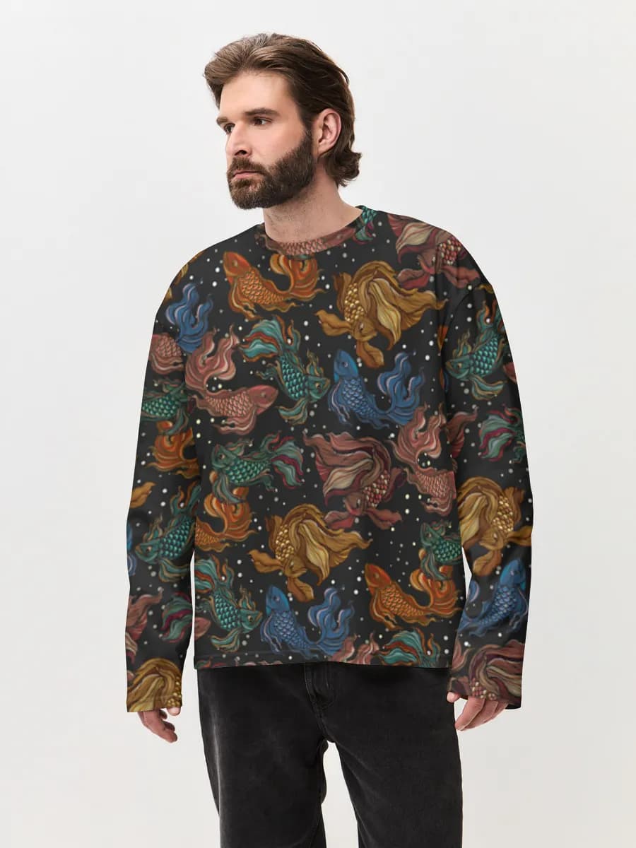 T-shirt Manches Longues Coton Oversize Homme