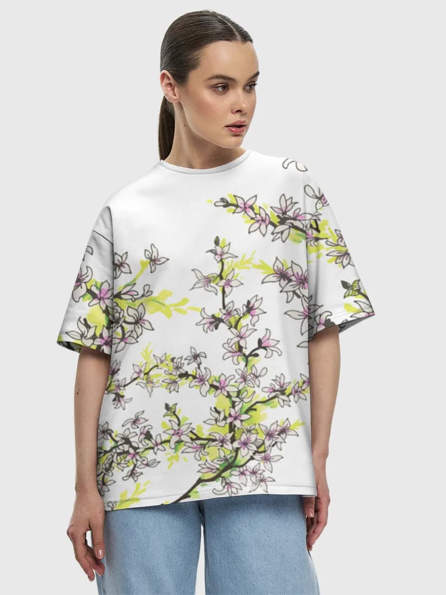 Camiseta de algodón extragrande para mujer