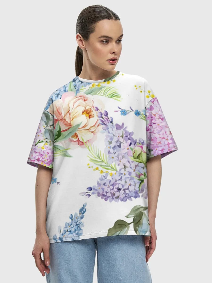 Camiseta de algodón extragrande para mujer