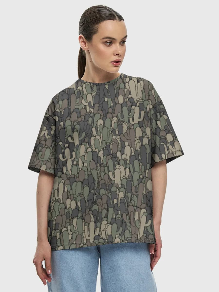 Camiseta de algodón extragrande para mujer
