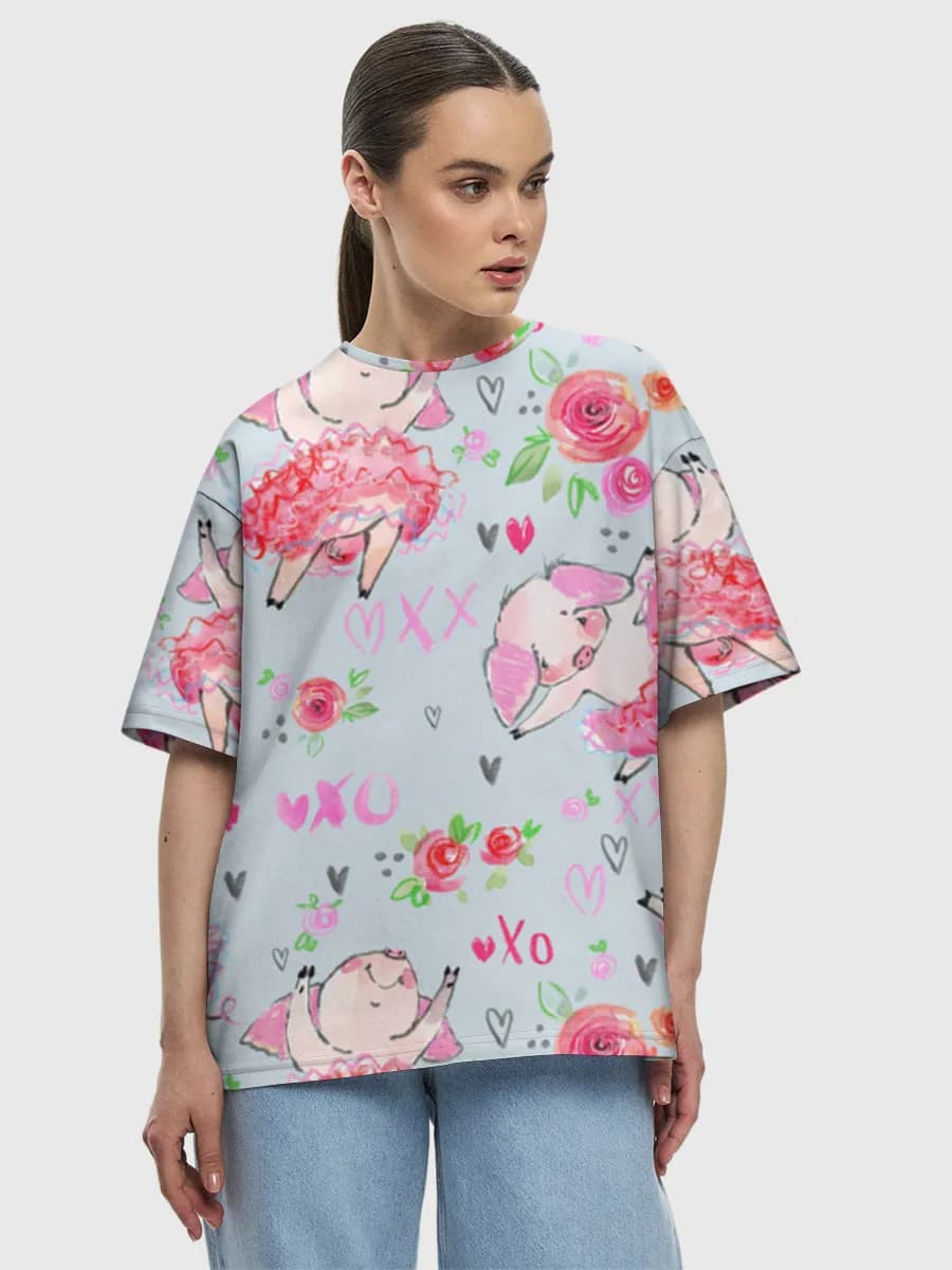 Women's oversized cotton T-shirt