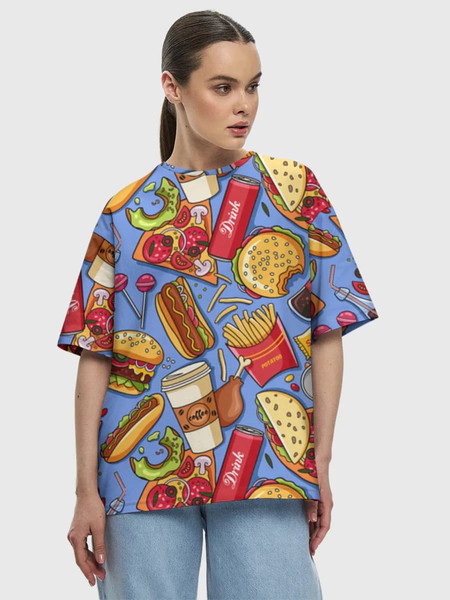 Damen Oversized Baumwoll T-Shirt