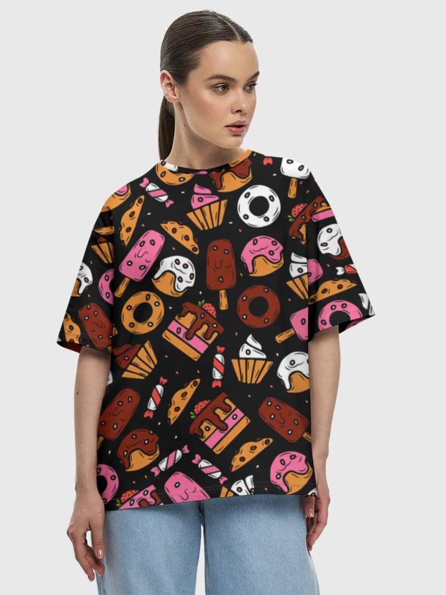 Camiseta de algodón extragrande para mujer