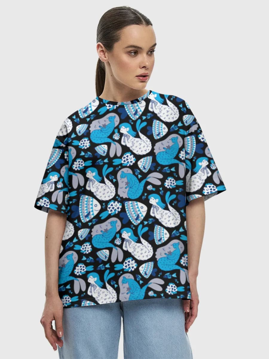 Camiseta de algodón extragrande para mujer