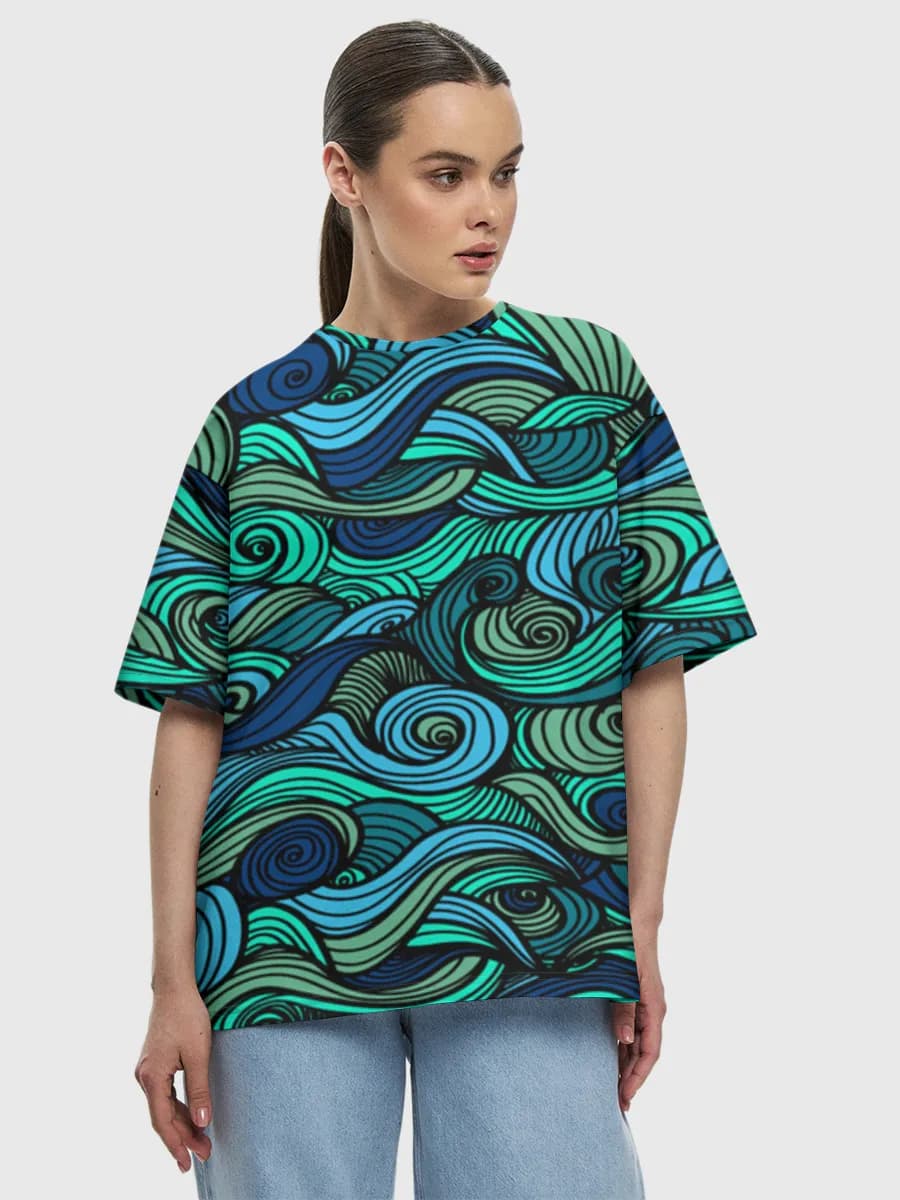 Camiseta de algodón extragrande para mujer