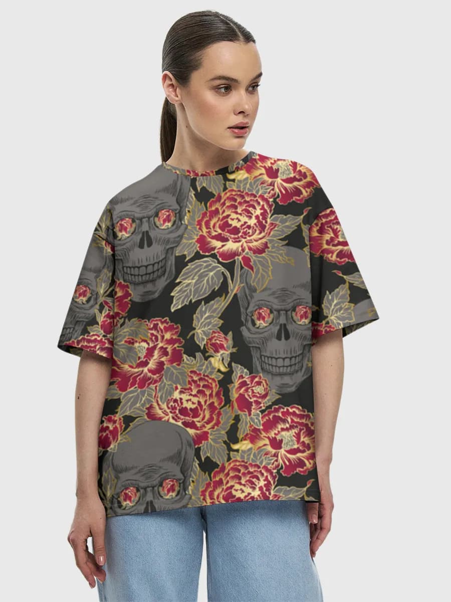 Camiseta de algodón extragrande para mujer
