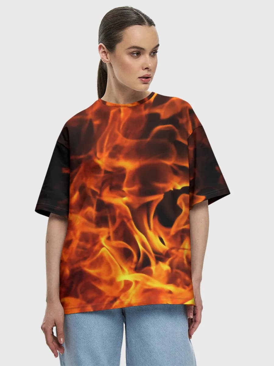 Camiseta de algodón extragrande para mujer