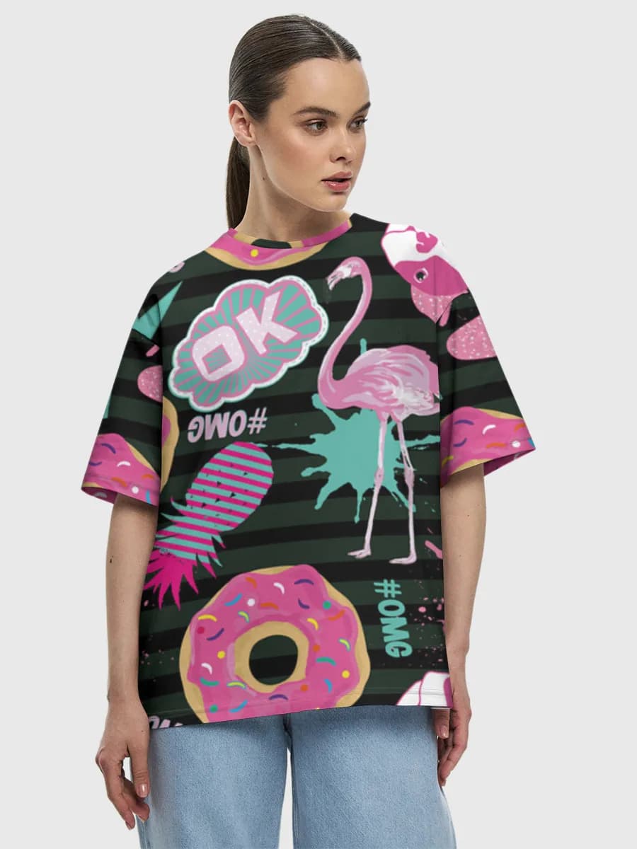 Camiseta de algodón extragrande para mujer