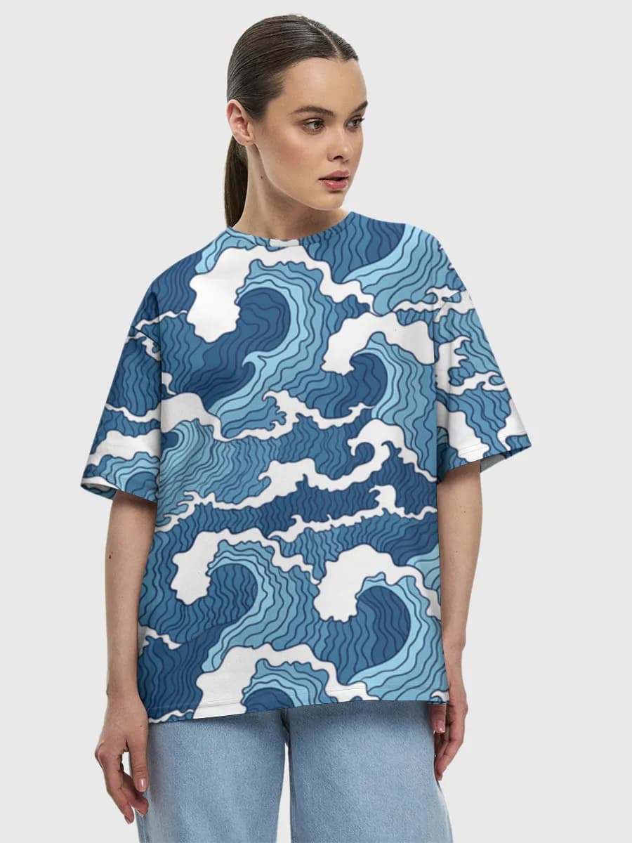 Camiseta de algodón extragrande para mujer