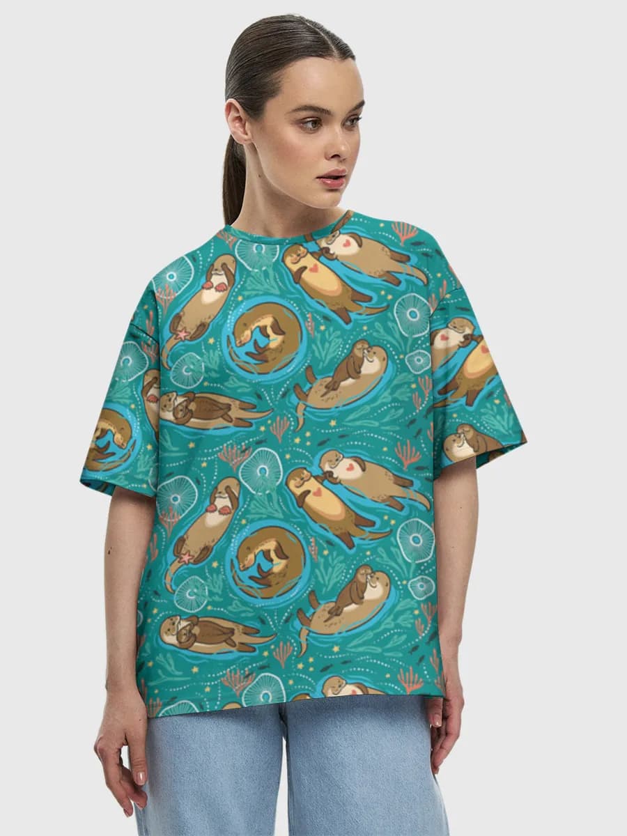 Damen Oversized Baumwoll T-Shirt