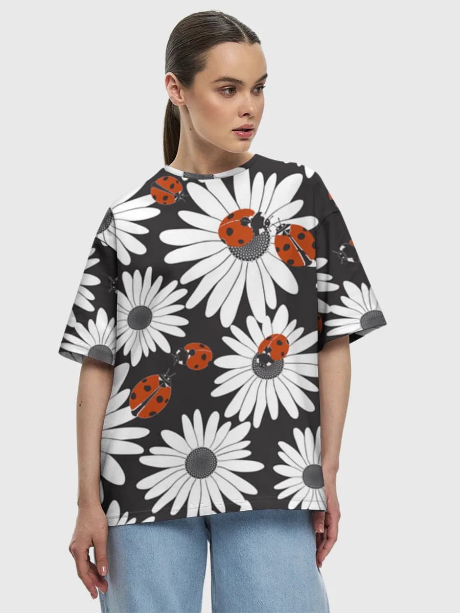 Camiseta de algodón extragrande para mujer