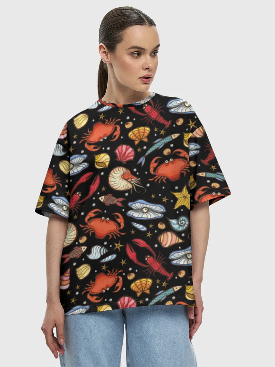 Camiseta de algodón extragrande para mujer