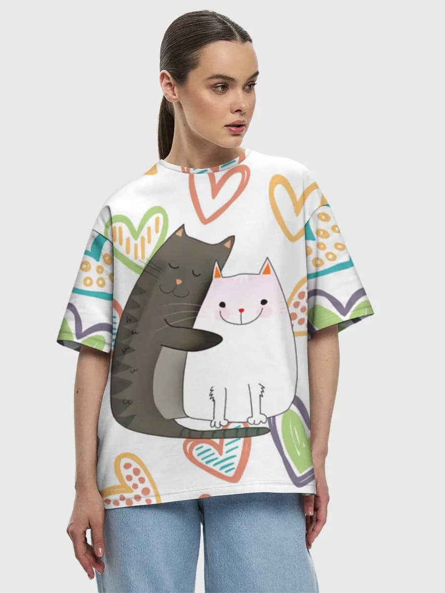 Damen Oversized Baumwoll T-Shirt