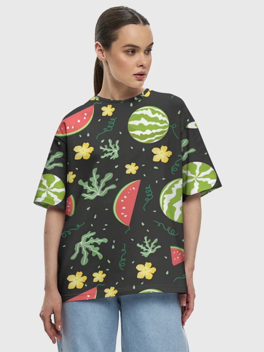 Camiseta de algodón extragrande para mujer