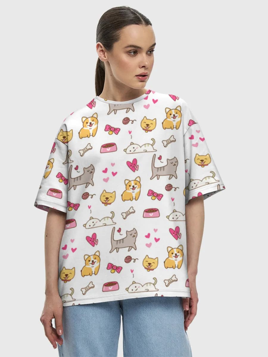 Camiseta de algodón extragrande para mujer
