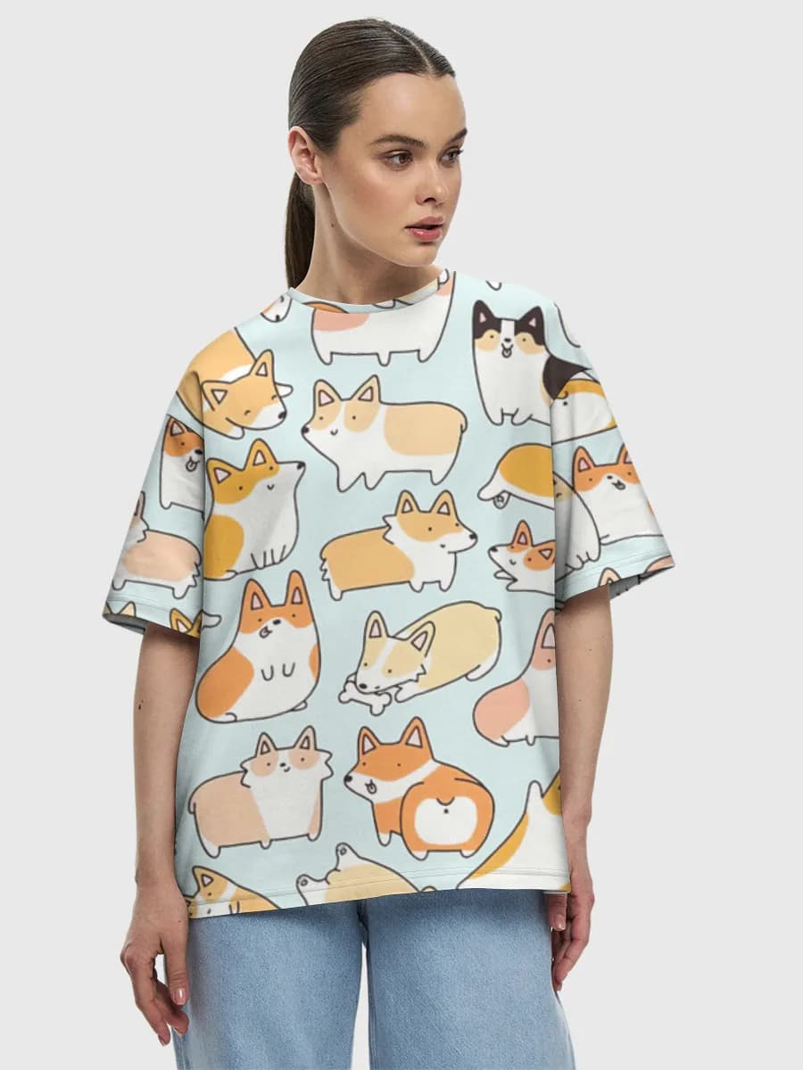 Camiseta de algodón extragrande para mujer