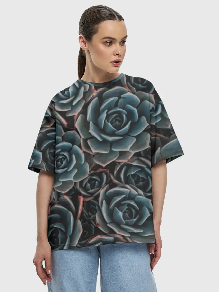 Camiseta de algodón extragrande para mujer