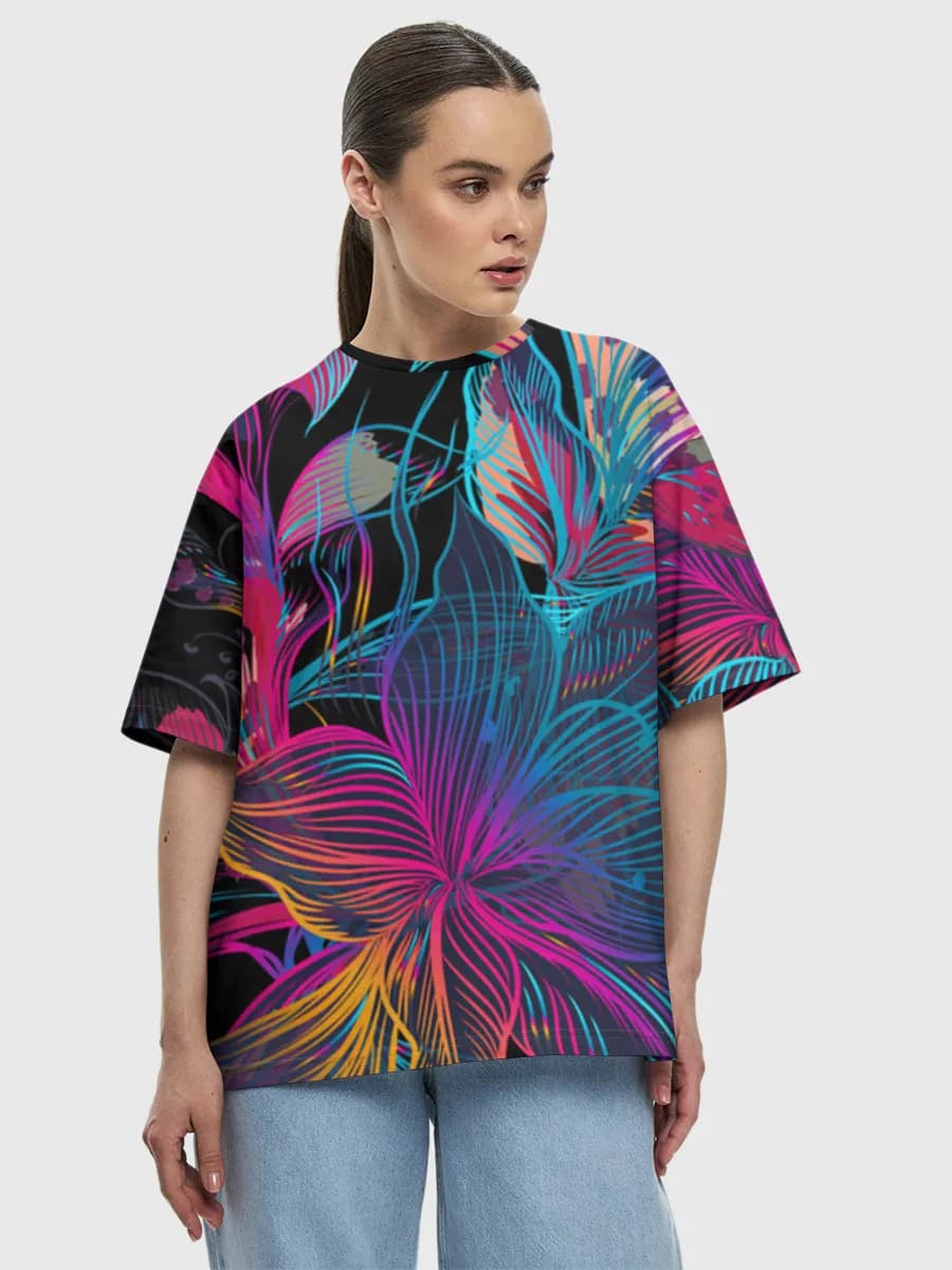 Camiseta de algodón extragrande para mujer