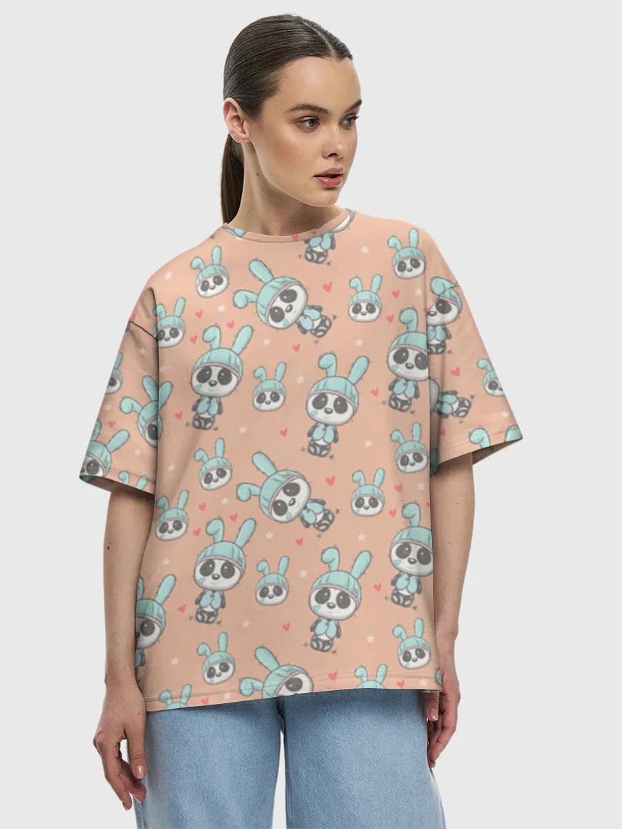 Damen Oversized Baumwoll T-Shirt