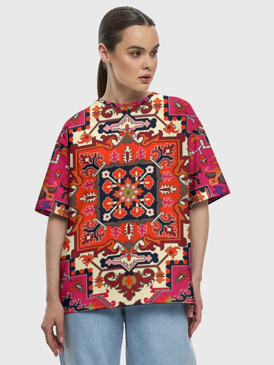 Camiseta de algodón extragrande para mujer